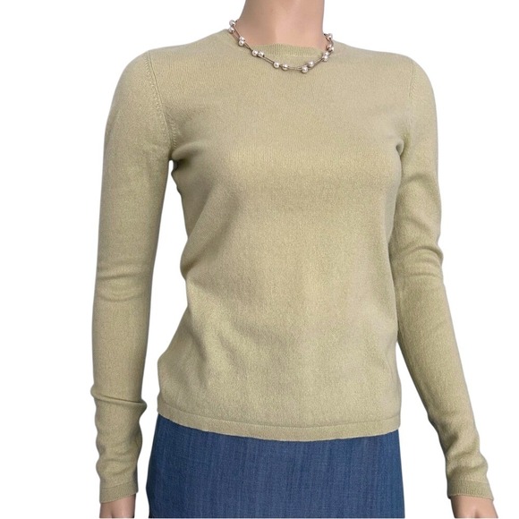 Ann Taylor Sweaters - Ann Taylor Cashmere pistachio green small crewneck long sleeve sweater